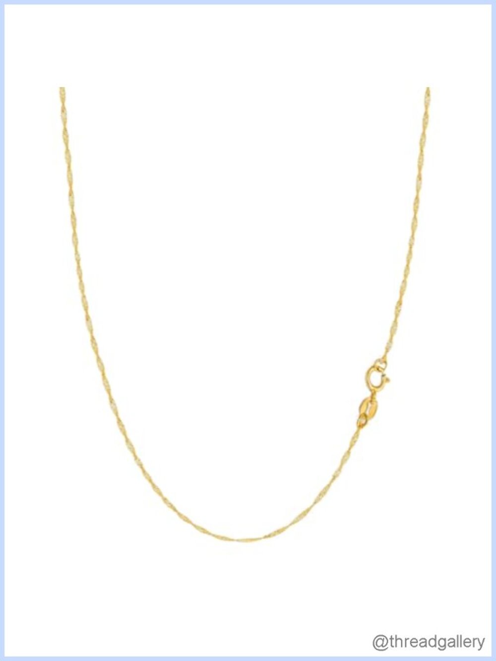14K Gold Singapore Chain Necklace Dainty 18 Inch Spring Ring